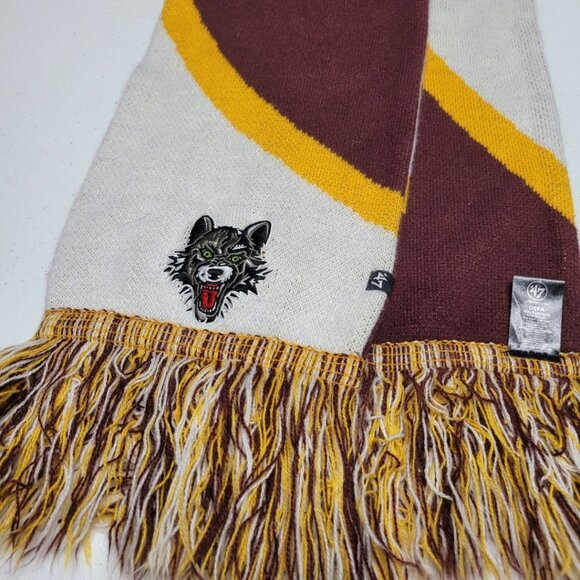 Chicago Wolves Hockey Scarf Red Yellow Winter Warm Fan Apparel - Picture 2 of 9